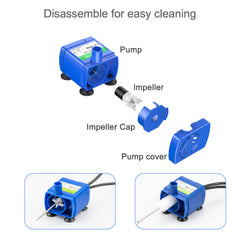 Wonder Creature cat fountain pump LED indicator helps monitor water level.