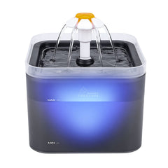 Wonder Creature cat water fountain front view with 67oz capacity for steady hydration.