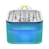 Wonder Creature Crystal Cat Water Fountain stainless-steel lid, durable and easy cleaning.