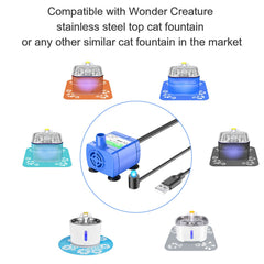 Wonder Creature upgraded pump for cubic fountain provides reliable circulation with low noise