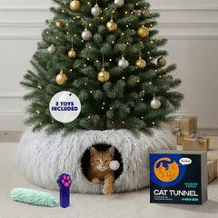 Wonder Family Cat Donut Tunnel Bed circle 90cm provides a roomy nap hideaway for indoor cats.