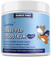 WONDER PAWS premium grass-fed colostrum bottle boosts canine immune support