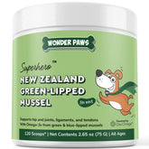 Wonder Paws premium green-lipped mussels tub for dogs supporting mobility