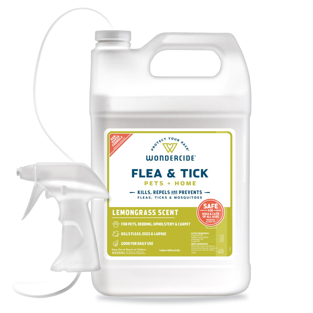 Wondercide bottle lemongrass 128oz pour demonstrates easy pest protection for home use