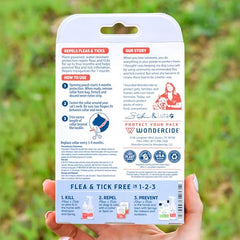 Wondercide cat collar packaging highlighting natural ingredients