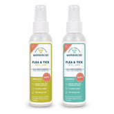 Wondercide flea-tick spray bottle with lemongrass and cedarwood for pest control.