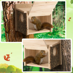 Wonderjune squirrel nesting box back holes detail for secure installation