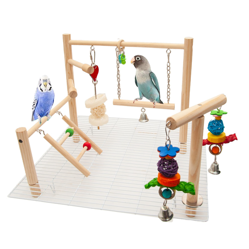 Wondwo small bird playground top view—secure perch for daily play and training.
