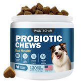 WONTECHMI Probiotics dog chews close-up for palatability and gut support.