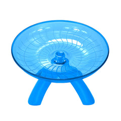 Wontee hamster wheel blue top view highlighting circular running surface for tiny rodents and space efficiency.