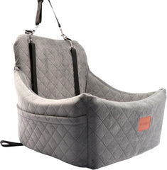 Wooaidagg dog car seat gray memory foam for comfort on long trips