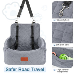 Wooaidagg dog car seat interior features memory foam and breathable fabric.