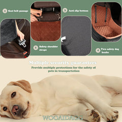 Wooaidagg dog car seat with harness channel for added security
