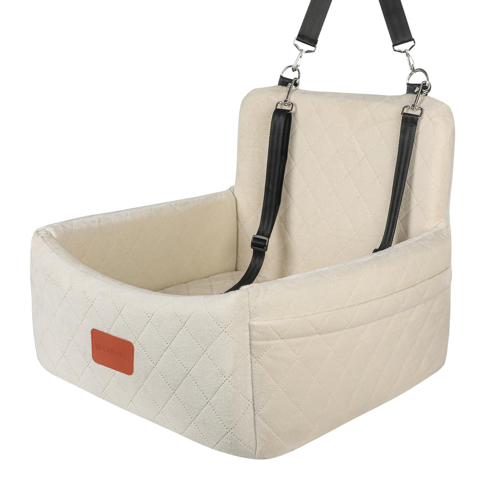 Wooaidagg dog car seat with memory foam-fill delivers plush comfort on long trips for small dogs