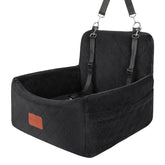 Wooaidagg memory-foam dog car seat close-up showing plush comfort for travel