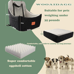Wooaidagg dog car seat safety strap channel keeps pets secure