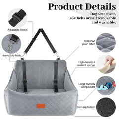 Wooaidagg dog car seat safety-straps secure your pet with adjustable belts for safer travel.