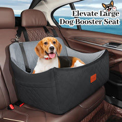 Wooaidagg dog car seat features adjustable safety straps for secure travel.