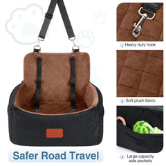 Wooaidagg dog car seat safety tethers with belt channel enhance security