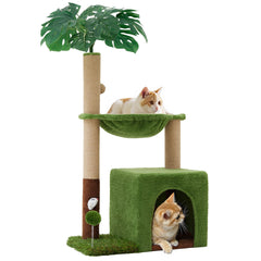 Woochpet 37 cat tree top condo provides a cozy retreat for restful naps.