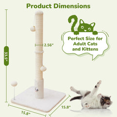 Woochpet cat scratcher with soft plush base for resting after play