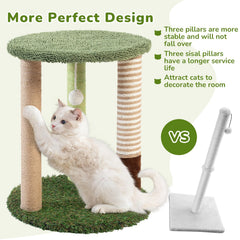 Woochpet cat tree tower close-up shows tightly wound sisal for durable scratching