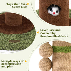 Woochpet palm-tree design cat scratch post showcases tropical décor and instinctive scratching.