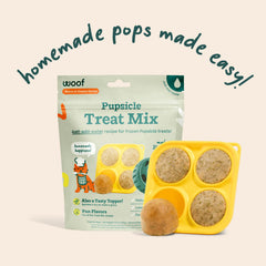 WOOF Bacon Cheese Pupsicle features inviting flavor dogs love on hot days