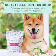 WOOF ingredients include grass-fed lamb and NZ green mussels for natural nutrition.