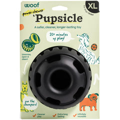 WOOF Power Chewer Pupsicle close-up shows a durable toy built for aggressive chewers.