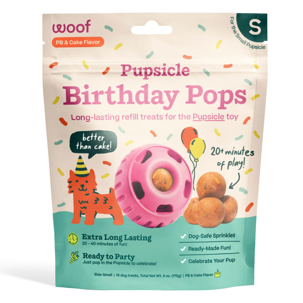 WOOF Pupsicle Birthday Pops packaging ideal for easy gifting and celebrations on the go