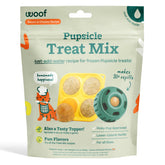 WOOF Pupsicle Mix packaging shows a convenient DIY treat option for dogs