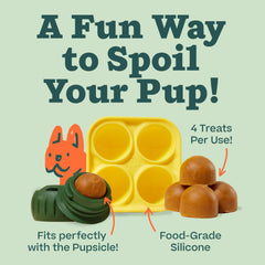 WOOF Pupsicle Tray filled with yogurt for customizable, tasty dog treats.
