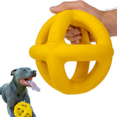 WoofBite indestructible giant XL dog ball round yellow improves visibility and durable play