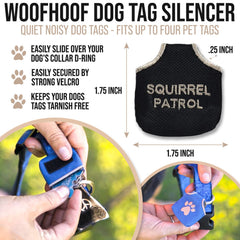 Woofhoof dog tag silencer shows Velcro closure for quick attachment