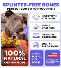 Wootsy Chicken Wrapped Knotted Rawhide Bones grain-free formula visual for sensitive-dog use.