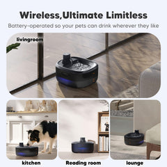 WOPET wireless dog fountain 6L capacity suits large dogs.