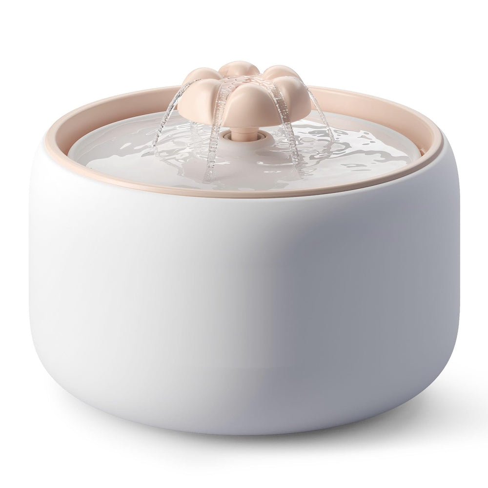 WOPET Ceramic Cat Water Fountain W03 Lite front view, calm drinking, stylish design