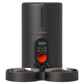 WOPET two-cats feeder front view shows dual bowls for synchronized meals