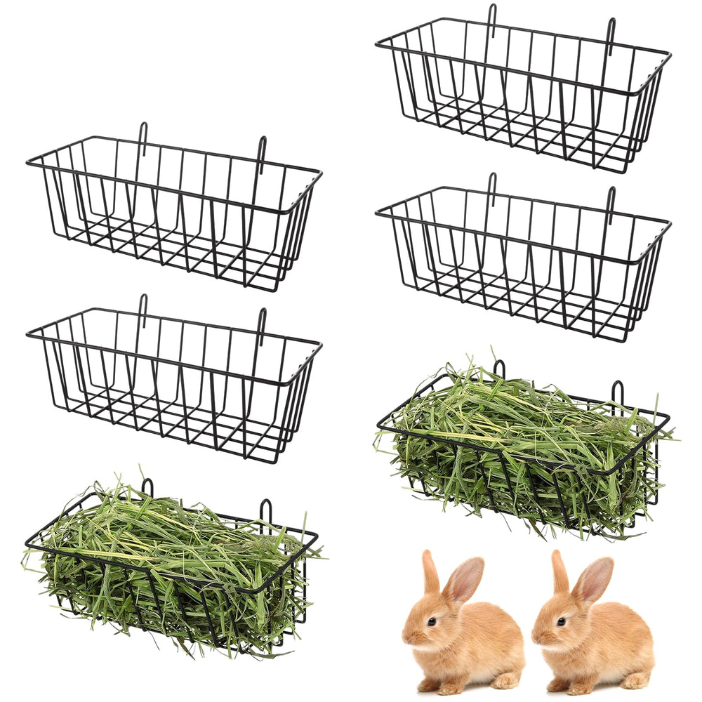 WOPPLXY rabbit hay feeder six racks front view for tidy feeding