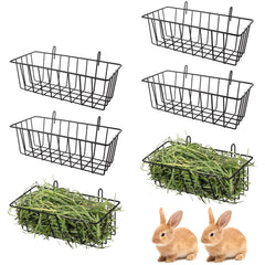 WOPPLXY rabbit hay feeder six racks front view for tidy feeding
