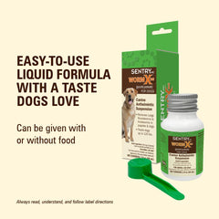 WORM X PLUS dosing scene with a dog owner applying the suspension