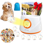 Wortade ball launcher front view with orange housing for easy visibility and quick dog pickup