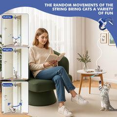 Wortade Interactive Cat Toy adjustable rope reaches up to 78 inches for versatile setups