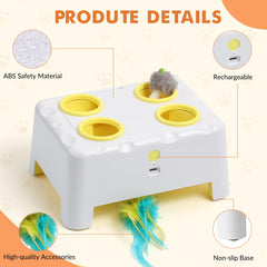 Wortade interactive cat toy USB recharge port demonstrates quick charging