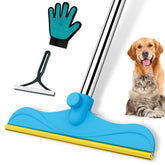 WOSWOK 3-in-1 Carpet Rake with 60-inch extendable handle for deep pet-hair removal.