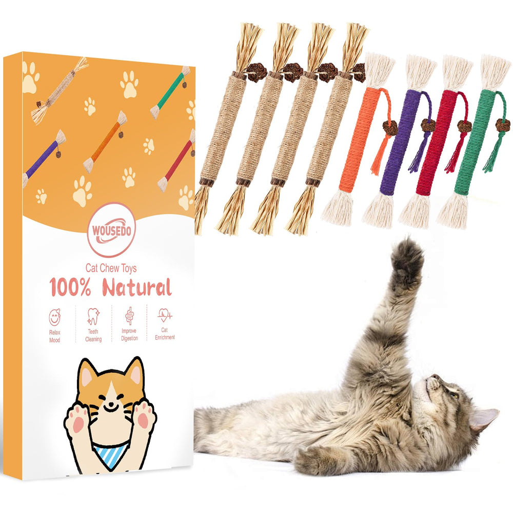WOUSEDO 8-pack catnip chew toys entice cats for healthy chewing and play