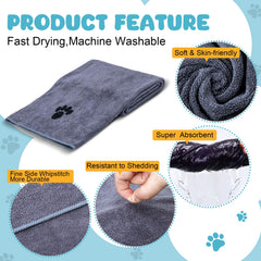 WOUSEDO Microfiber Dog Towel dries quickly for reusable grooming sessions.