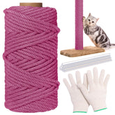 Wowangce 1/4in pink hemp rope for cat-tree replacement.