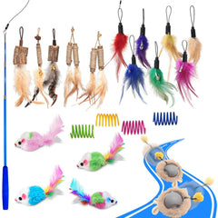 WOWF cat toys 24 PCS pack — versatile play kit promotes exercise and hunting instincts